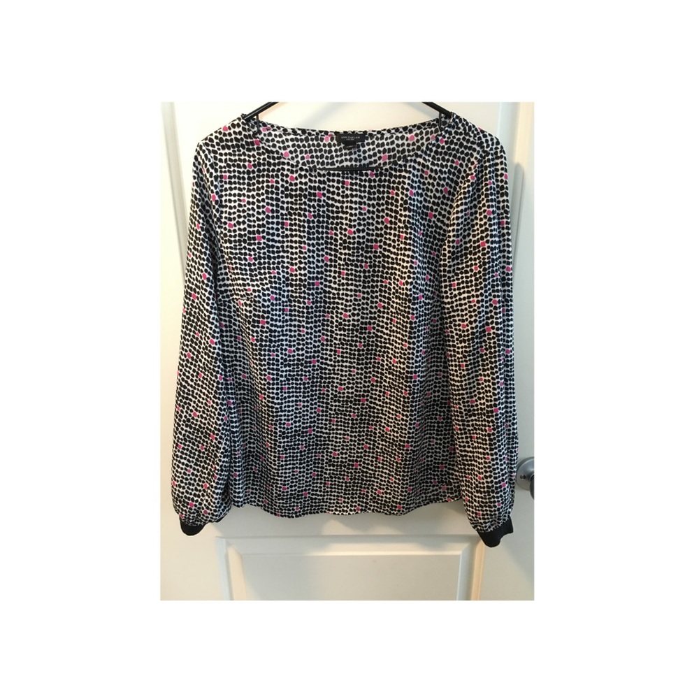 Black/white/pink Ann Taylor Blouse